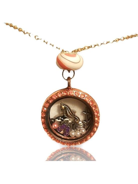 Boutique. Jewelry - BEACH LIFE boutique charm circle locket pendant necklace + FREE CHARM EXTRAS!